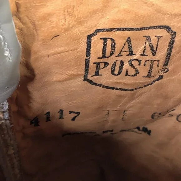 Dan Post Boots Womens Size 6.5C Gray Leather Western Pointed Toe Spain 4117 - Picture 4 of 16